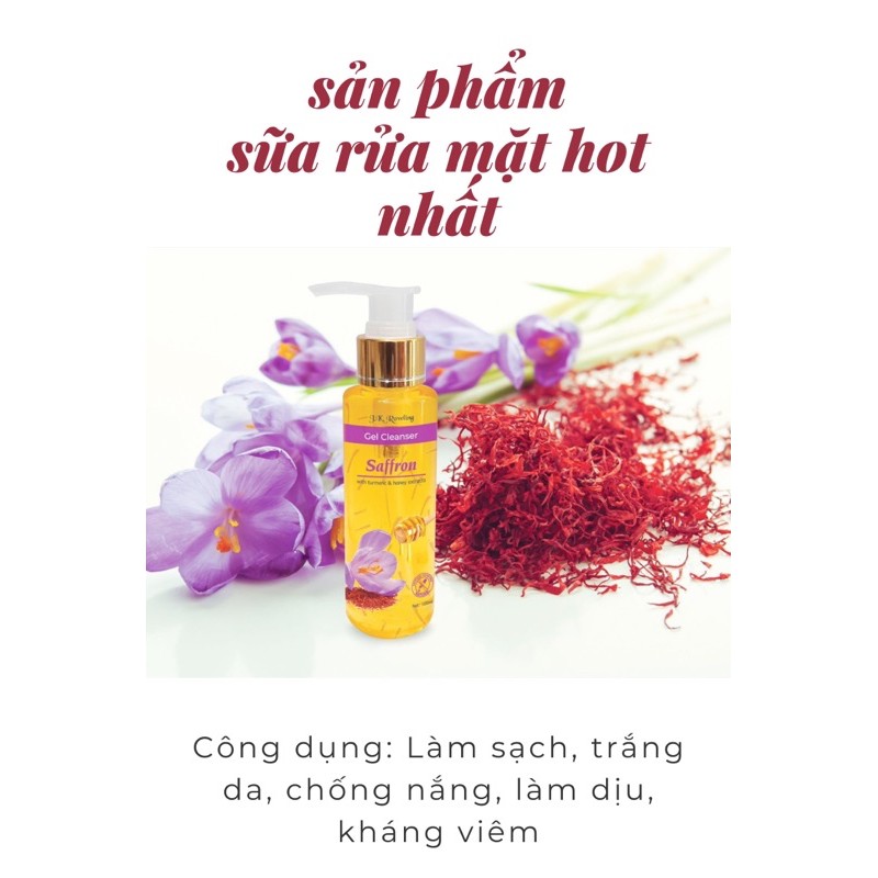 (CHÍNH HÃNG - NEW) Sữa rửa mặt Gel Saffron kết hợp với mật ong và tinh chất nghệ Tây 100ml