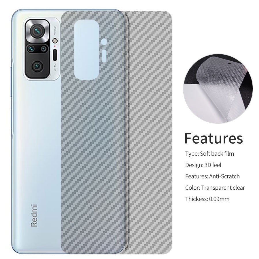 Miếng dán bảo vệ mặt sau và camera cho Xiaomi Mi 10T 11T Poco X3 NFC X4 F3 M3 Redmi Note 8 9 10 11 Pro 11S 10s 9s