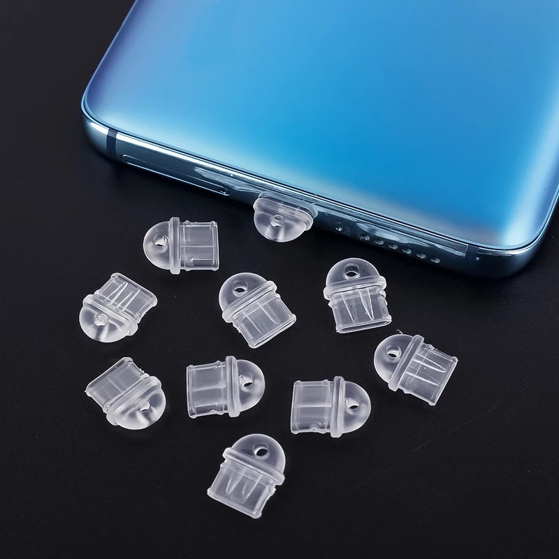 Nút Bịt Cổng Sạc Usb Type C Trong Suốt Chống Bụi DIY Cho IPhone Android