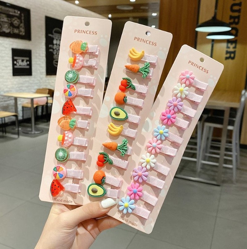 Kẹp Tóc Hình Hoa / Trái Cây Đáng Yêu Cho Bé Gái
