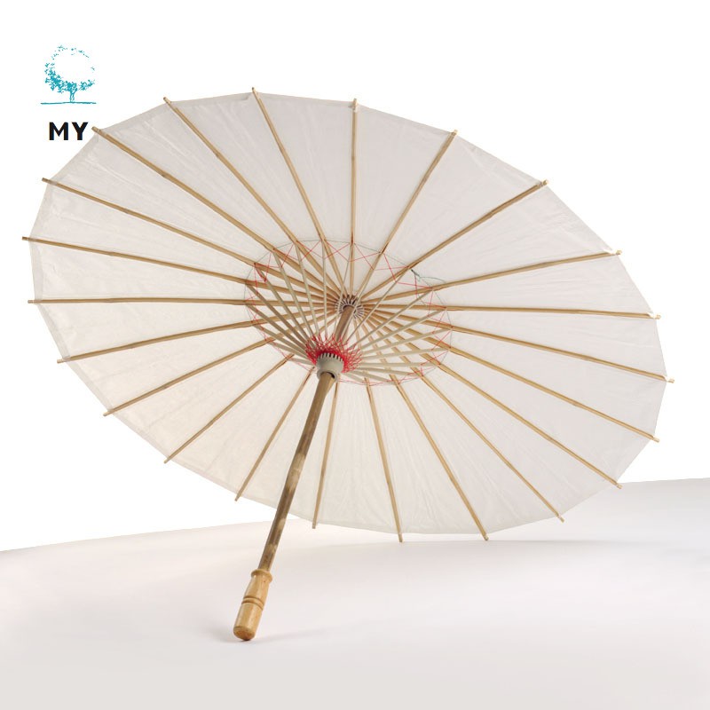 Dù giấy màu trắng phong cách Trung Hoa