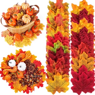 Bộ 50 lá phong giả bằng lụa dùng trang trí halloween