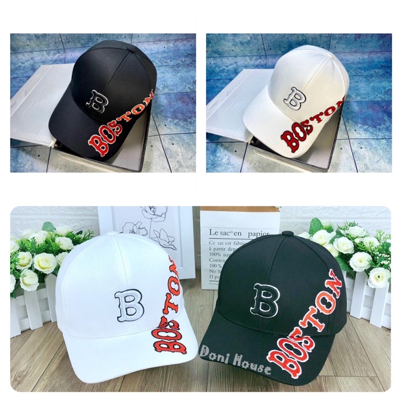 Nón kết, mũ lưỡi chai nam nữ unisex thêu chữ B, boston thời trang