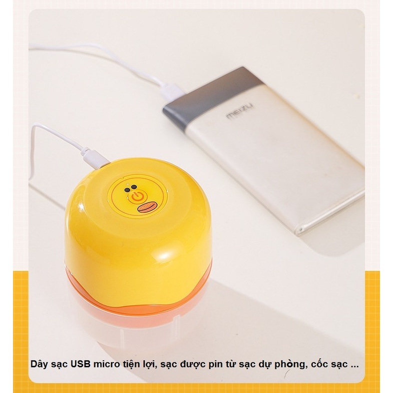Máy Xay Cầm Tay, Máy Xay Mini Xay Củ Quả Tỏi Ớt Đồ Ăn Dặm Sạc USB Siêu Tiện Lợi Mẫu Mới