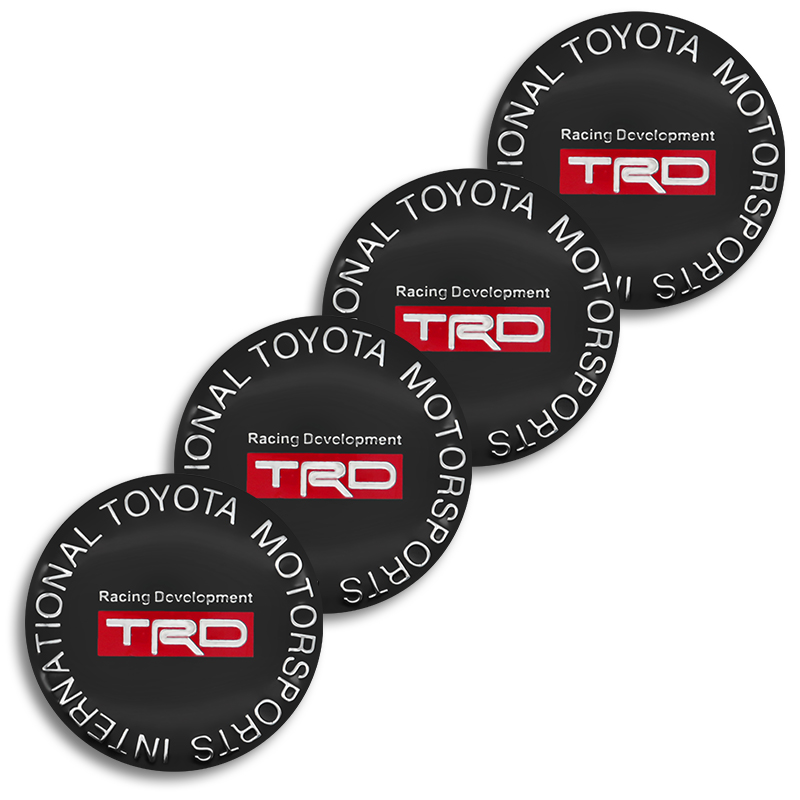 Bộ 4 Miếng Dán 56mm Trang Trí Trục Bánh Xe Hơi Toyota RAV4 Yaris Corolla C-HR Vios Camry