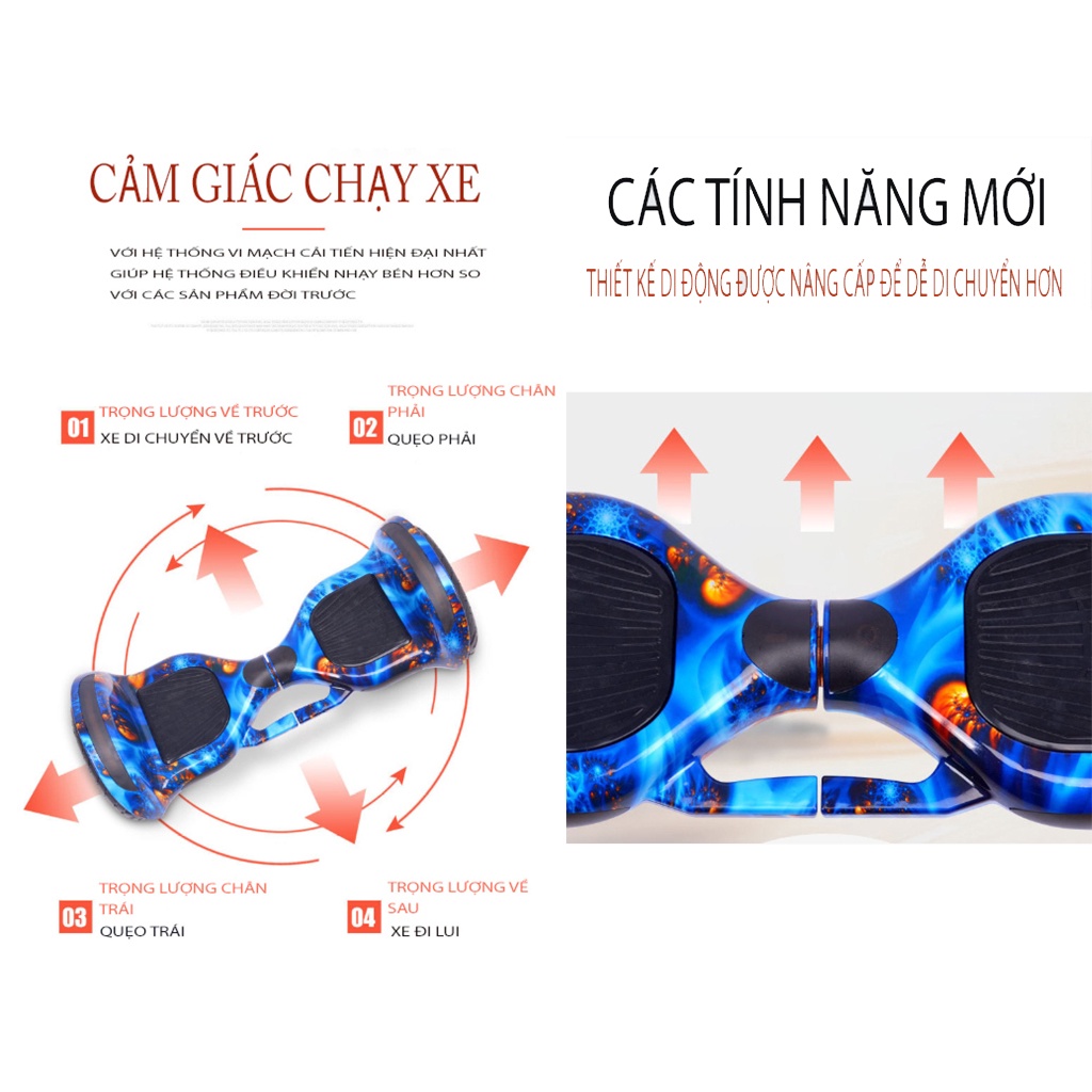Xe cân bằng điện 10inch bánh lớn thế hệ mới, Có Loa Bluetooth, Có đèn Soi Đường, Tay Cầm, Cáo Bảo hành.