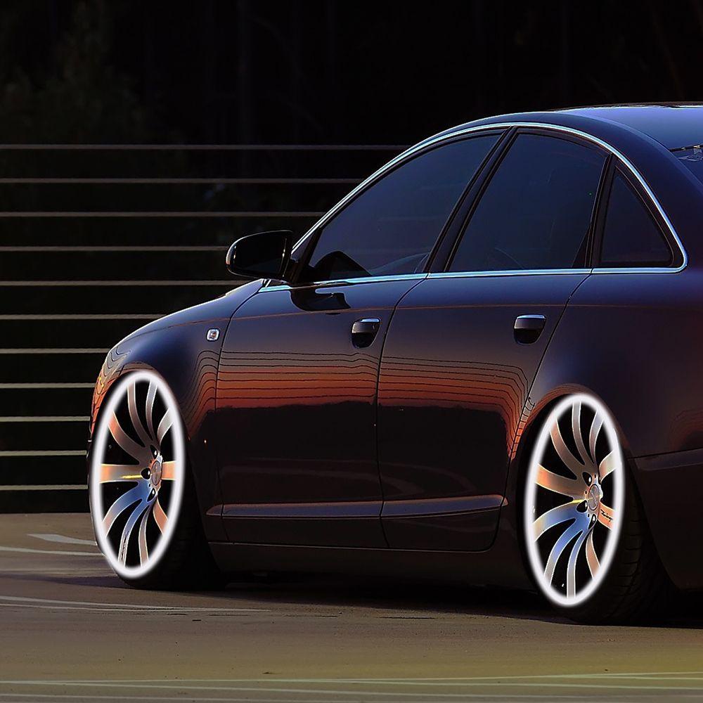MYRONGVN 1 Bộ Miếng Dán Trang Trí Trục Bánh Xe Hơi 18 inch Hiệu Ứng Phản Quang Dễ Sử Dụng
