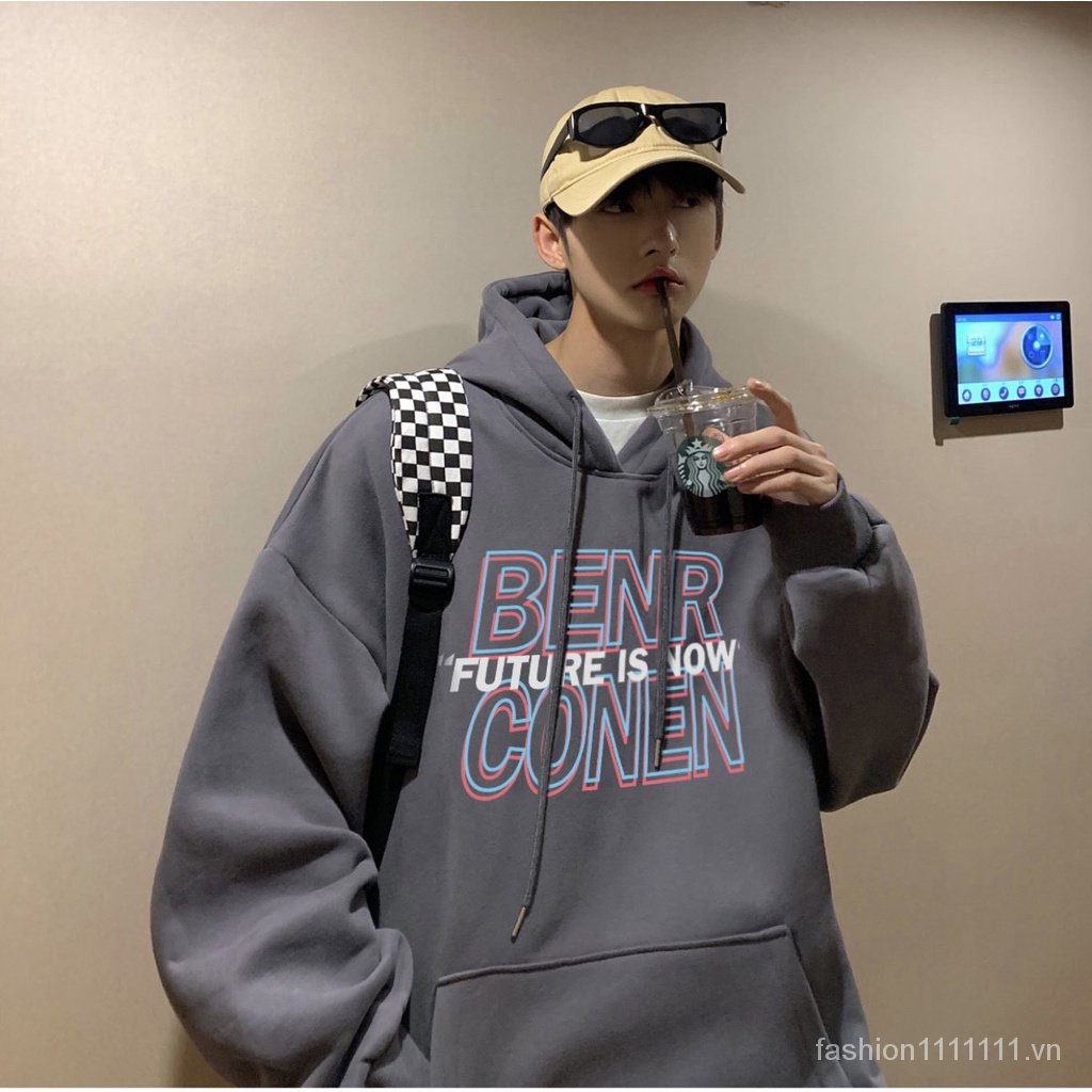 Áo hoodie, áo nỉ in hình họa tiết BENRCONEN vải nỉ cotton form rộng unisex phong cách ulzzang