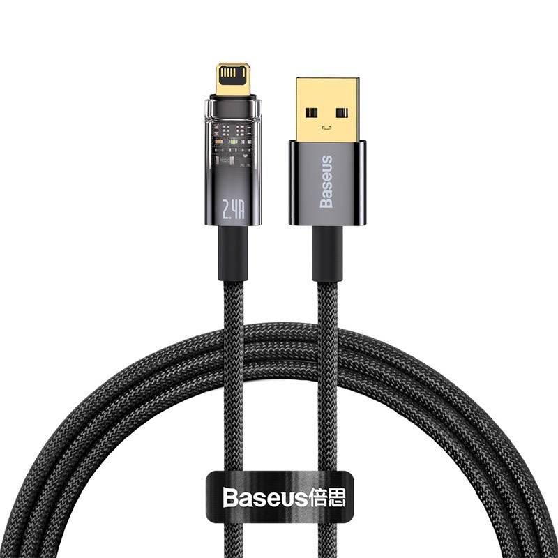 Dây sạc chính hãng Baseus tự ngắt 124i hỗ trợ sạc nhanh 12w cho 13 pro max trở xuống
