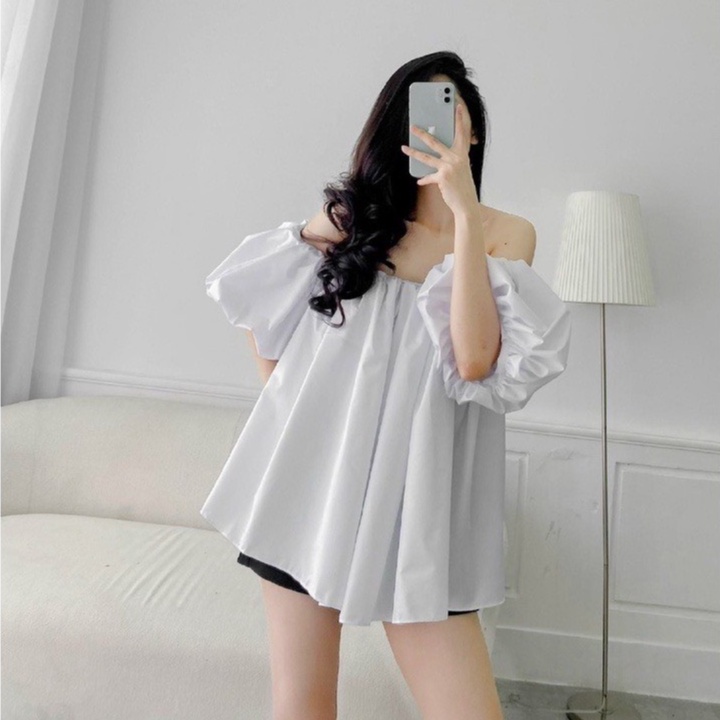 Áo hai dây caro đỏ áo babydoll tiểu thư rộng dễ thương