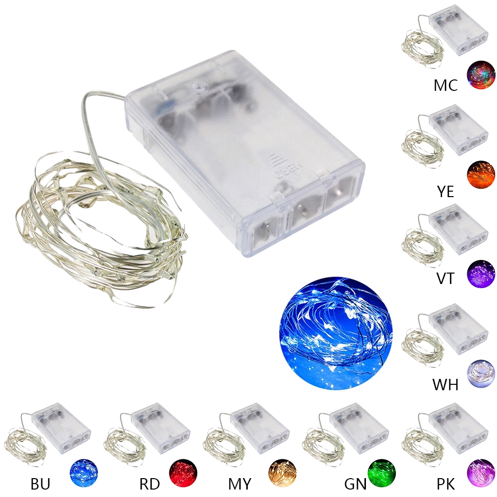 Dây đồng mạ bạc 5M 50LED chiếu sáng trang trí tiệc