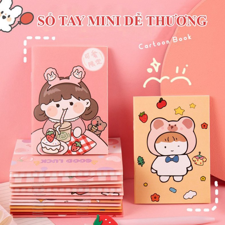 Sổ tay mini ghi chú giấy kẻ Ly yiện lợi bìa dễ thương giá rẻ (có nhiều mẫu bìa, shop giao ngẫu nhiên).