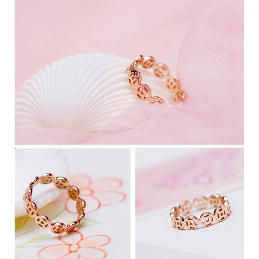 Nhẫn Titan Thời Trang Đồng Tiền (16mm)