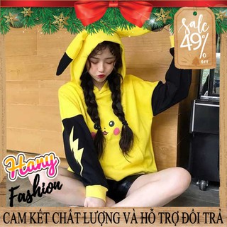 Áo Hoodie nỉ Pika có nón phía sau cực xinh xắn đáng yêu cho nữ - Hany Shop