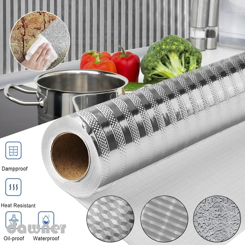 Cuộn giấy nhôm dán tường chống dầu mỡ tuỳ chọn màu sắc cho nhà bếp dài 5m