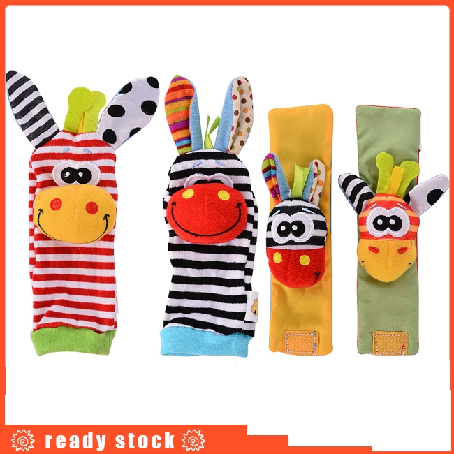 4 x Newest Wrist Rattles Hands Foots finders Baby Infant Soft Toy Developmental by lanlan
