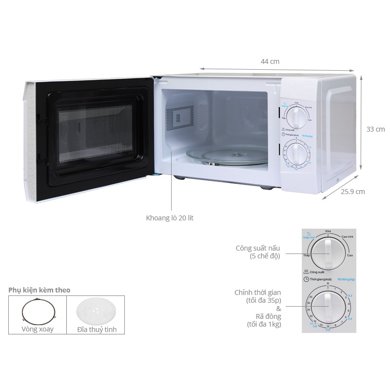 Lò vi sóng Midea 20 lít MMO-20KE1