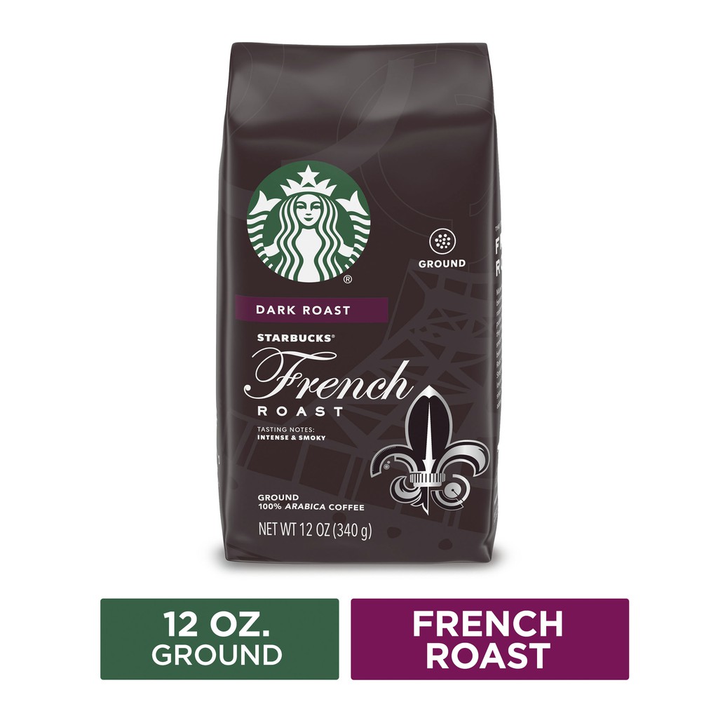 Cà phê xay Starbucks Dark Roast Ground Coffee, French Roast, 100% Arabica, 340gram | BigBuy360 - bigbuy360.vn