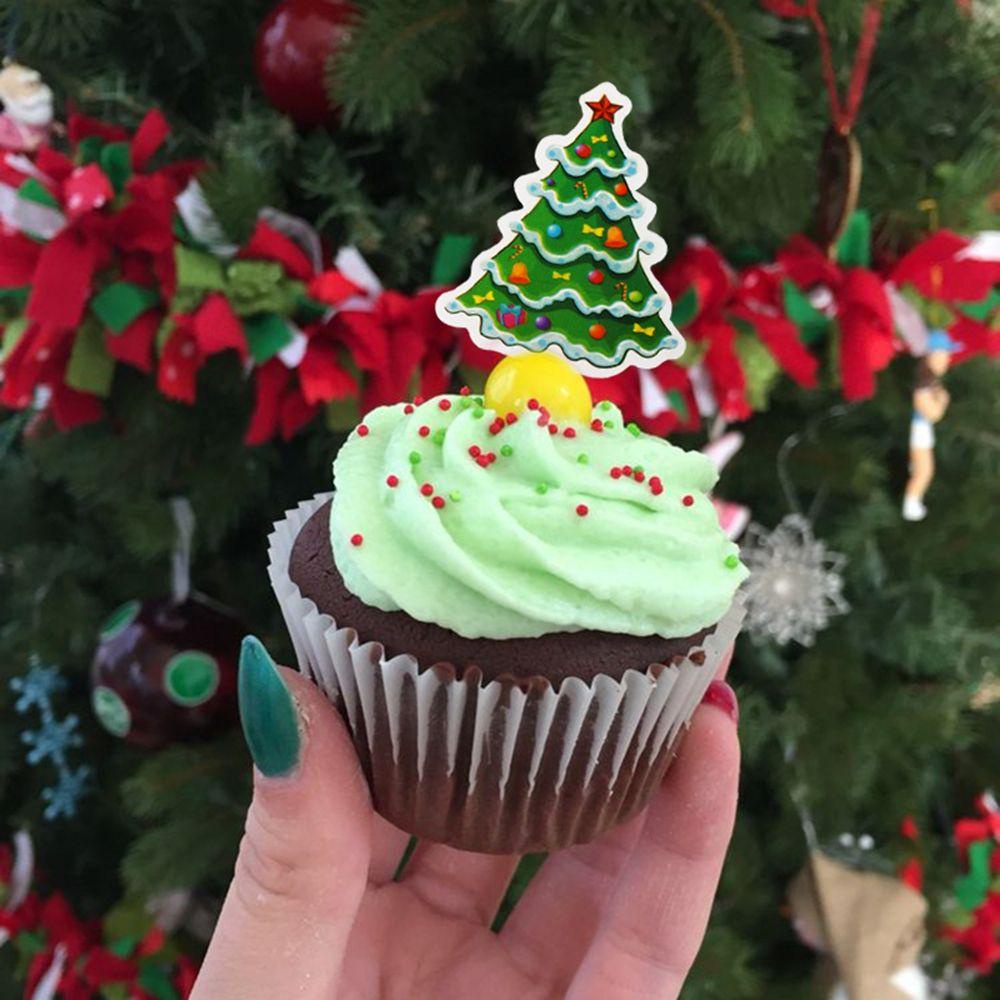 AUGUSTINA Chuông Giấy Trang Trí Bánh Kem Hình Ông Già Noel / Giáng Sinh / Năm Mới