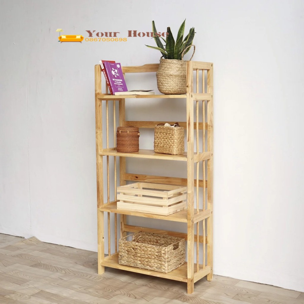 Giá Sách, Kệ Sách Gỗ 4 Tầng Rộng 65 YOUR HOUSE Hàng Xuất Khẩu Chất Lượng Cao