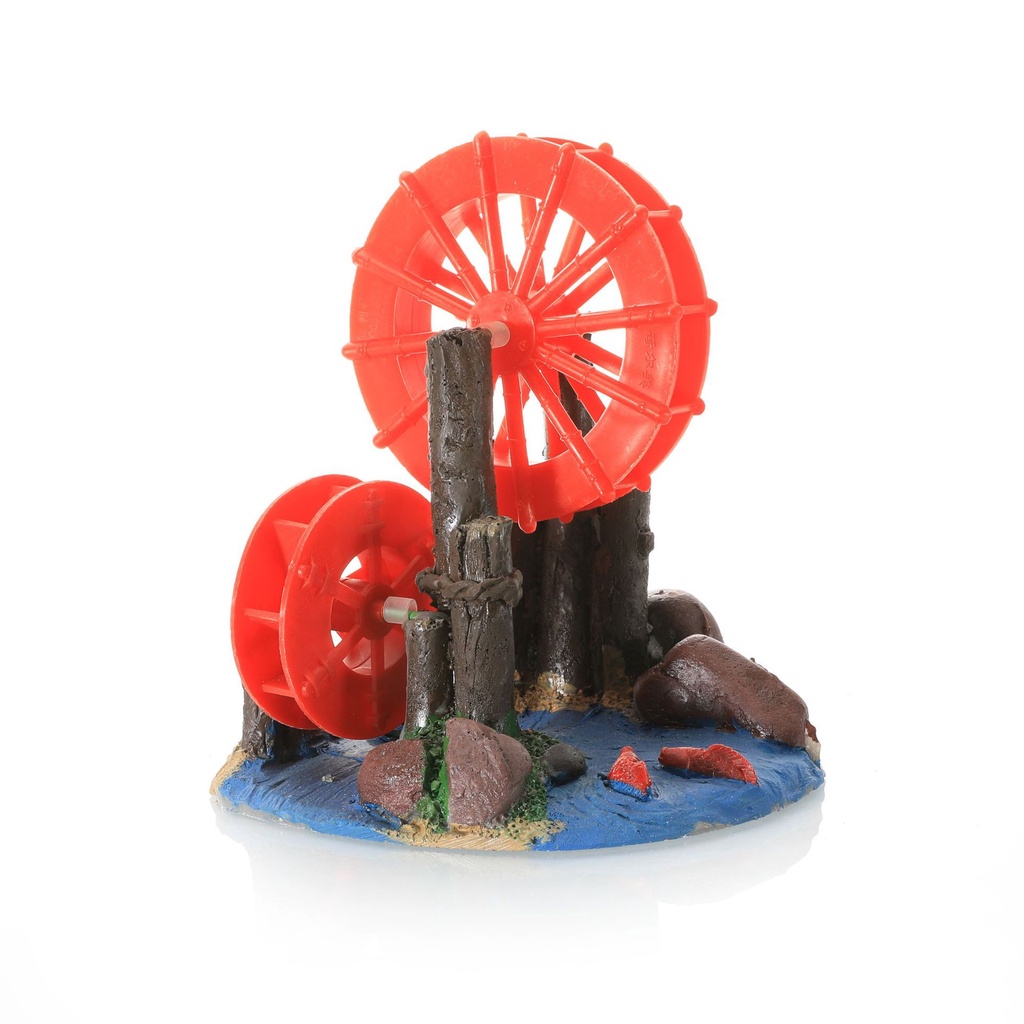 Đồ Trang Trí Hồ Cá Hình Bánh Xe Bằng Nhựa Độc Đáo