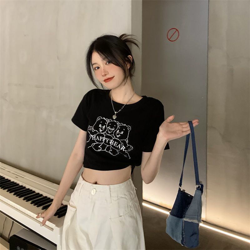 Áo Thun Tay Dài Dáng Ngắn Giả Hai Lớp Phong Cách Hàn Quốc Mới 2022 Cho Nữ