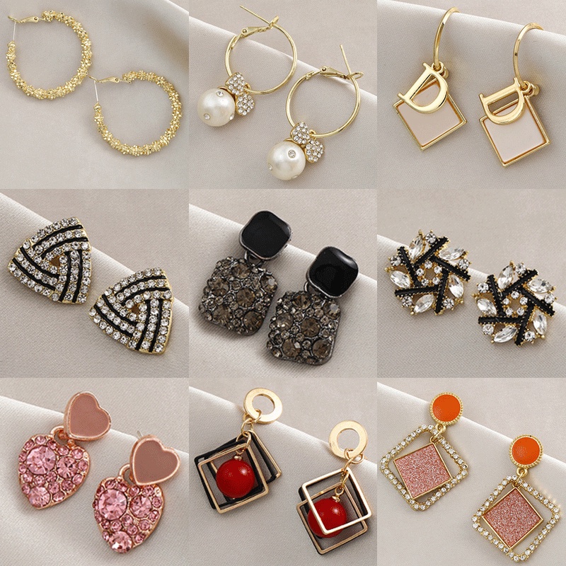 Khuyên Tai Phối Ngọc Trai Giả Xinh Xắn Nhiều Thiết Kế Tùy Chọn Cho Nữ