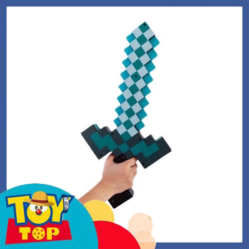 Đồ chơi kiếm biến hình cuốc cúp kiếm Diamond trong game Minecraft thế giới vuông my world 2 trong 1