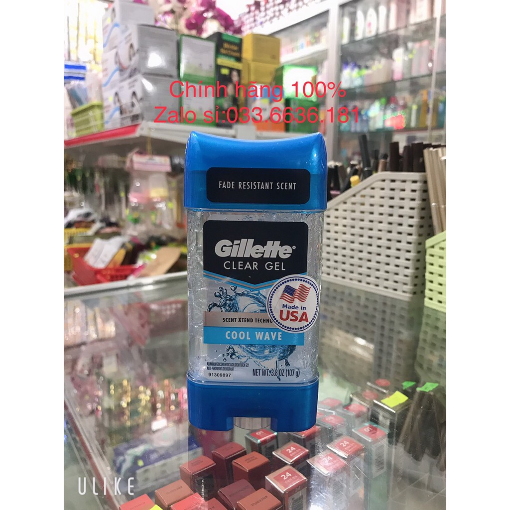 lăn khử mùi dạng gel GILLETTE CLEAR +DRE - TECH COOL WAVE chai 107G