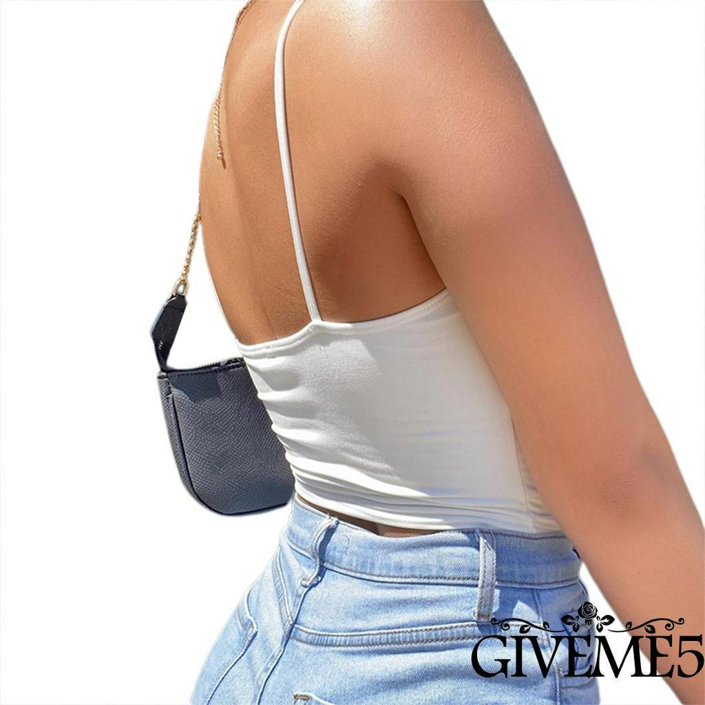 Áo Lửng Hai Dây Màu Trơn Gợi Cảm Dành Cho Nữ