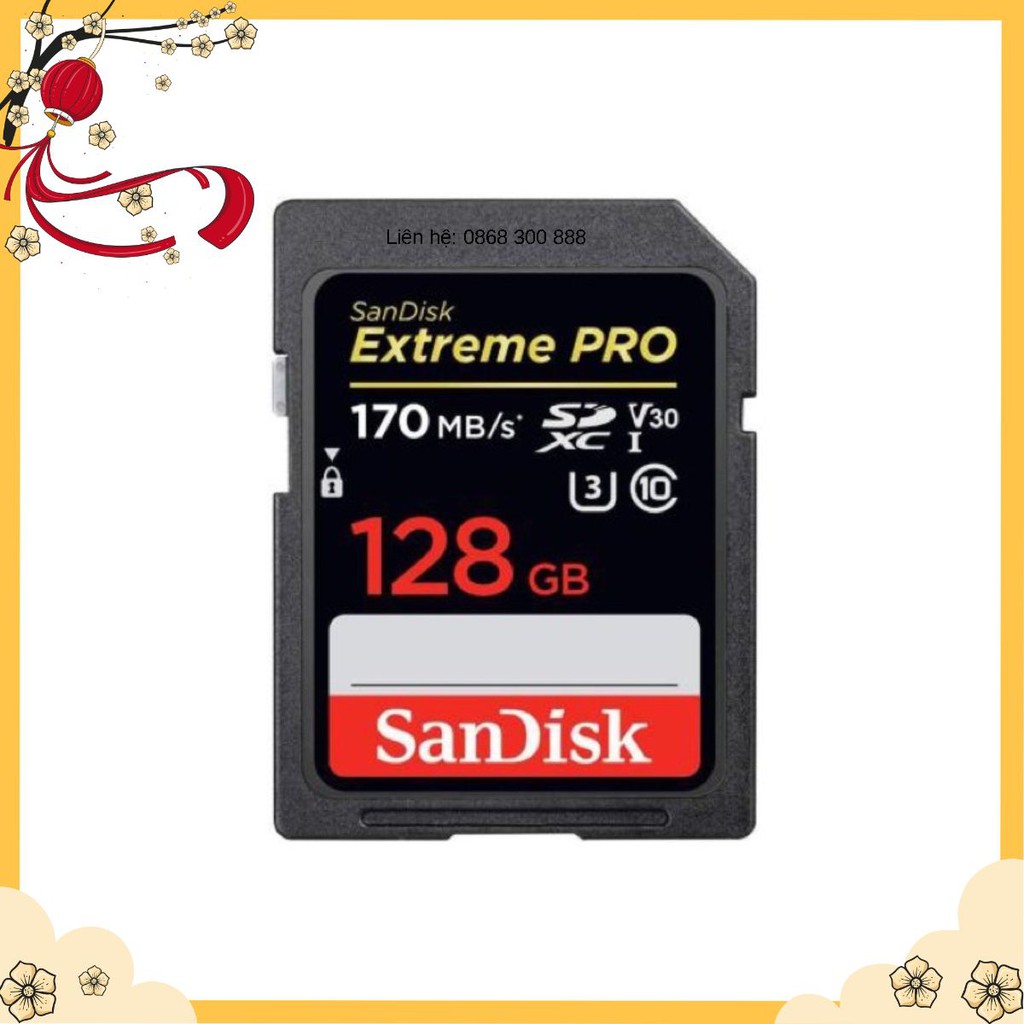 Thẻ nhớ SDXC SanDisk Extreme Pro U3 V30 1133 x 128GB 170MB/s quay phim 4K chuyên dụng cho máy ảnh