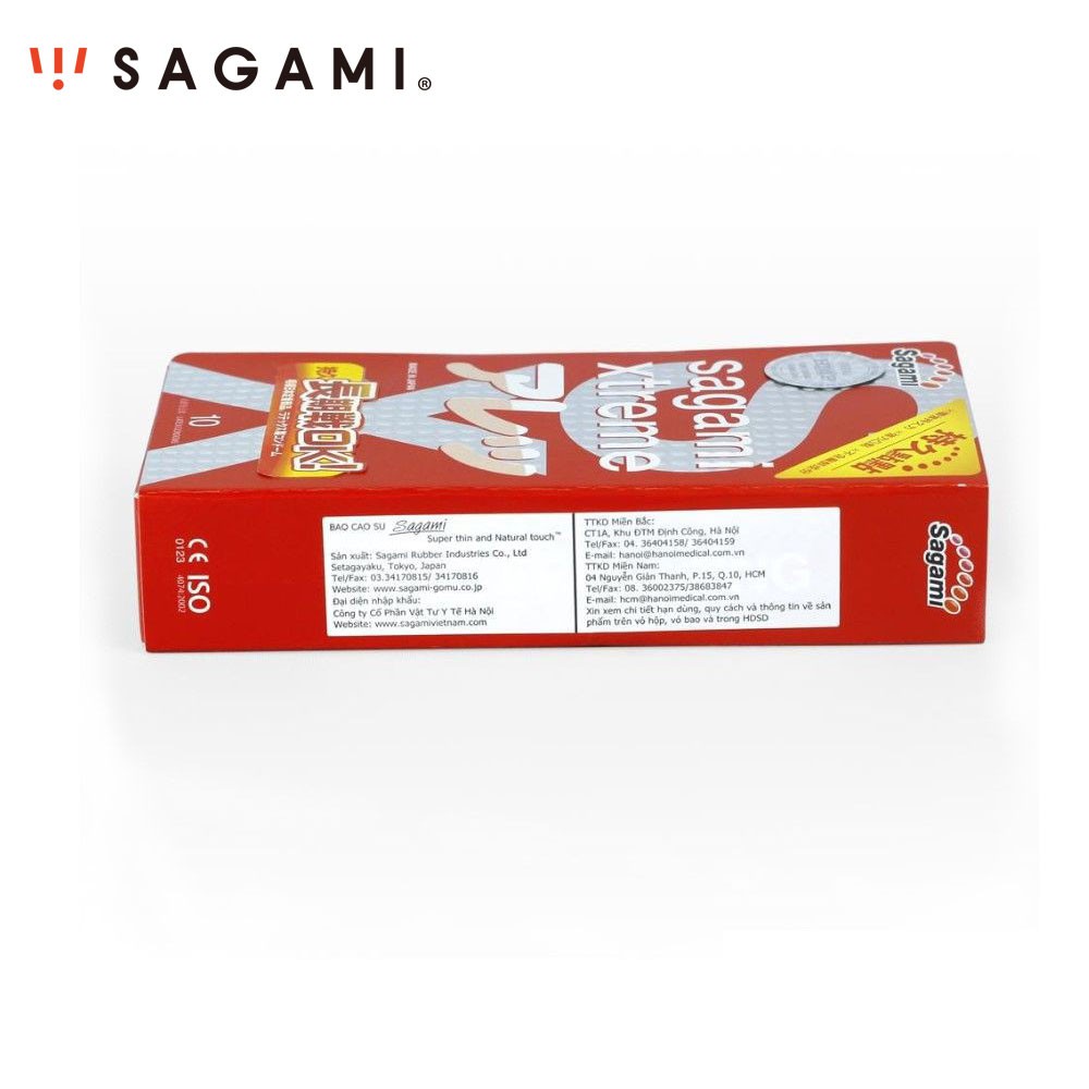 Bao Cao Su Kéo Dài Thời Gian SAGAMI Xtreme Feel Long Gân Gai, Siêu Mỏng Nhật Bản (Hộp 10 gói)