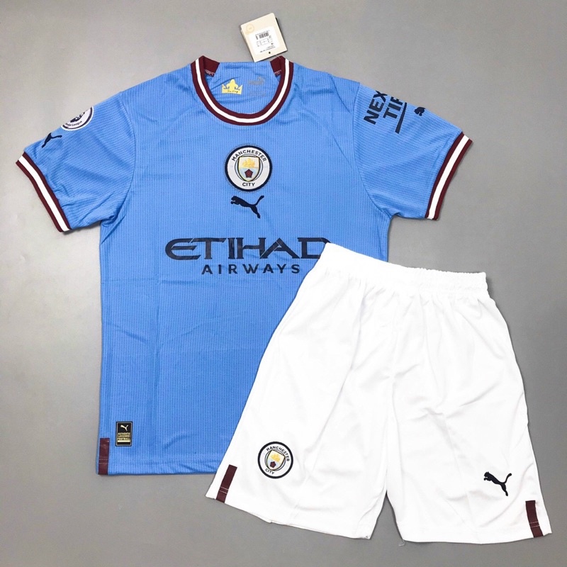 Bộ quần áo thể thao,áo bóng đá,đá banh CLB Manchester City/Mancity 2023 - 2024 vải gai Thái,mềm,mát,mịn,thấm hút mồ hôi.