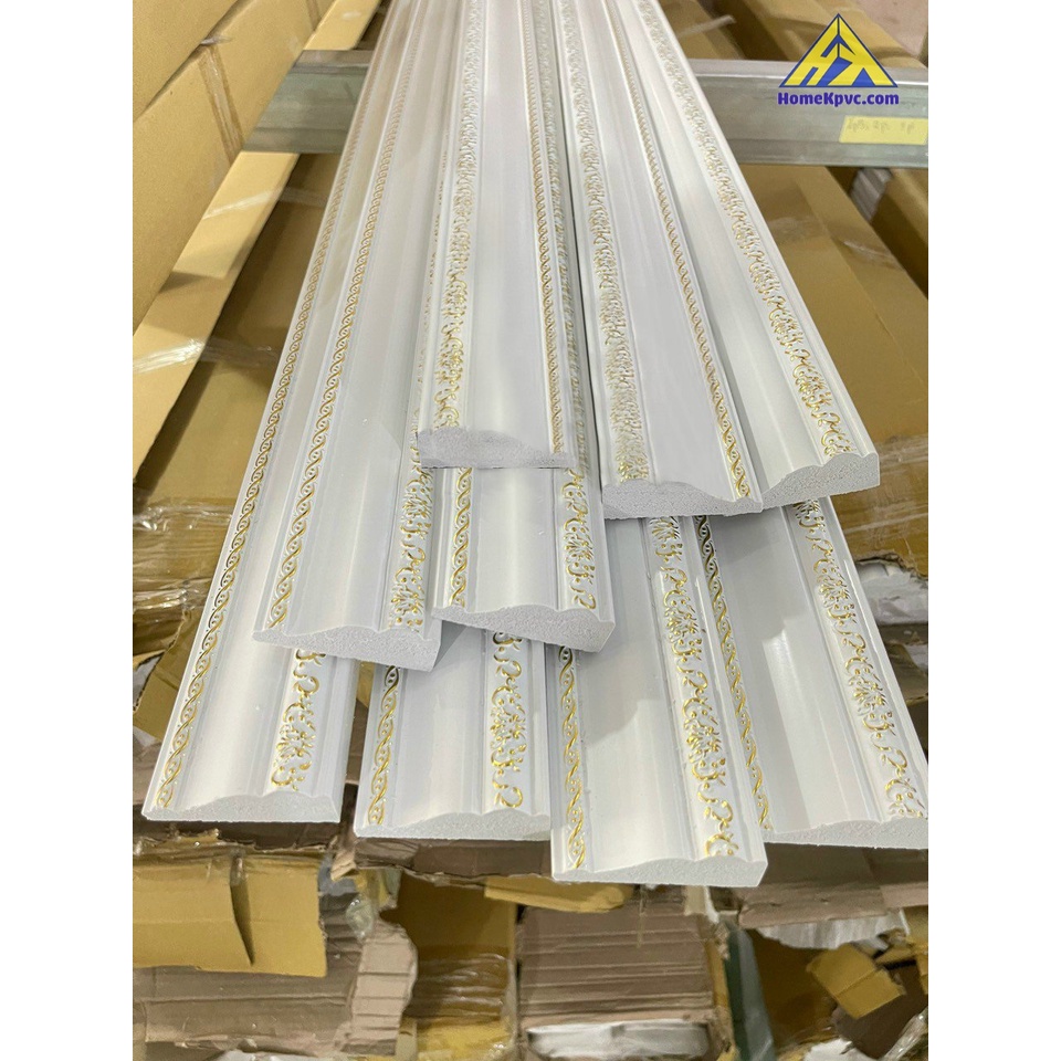 Phào chỉ trang trí tường hoa văn bản 6cm nhựa PS