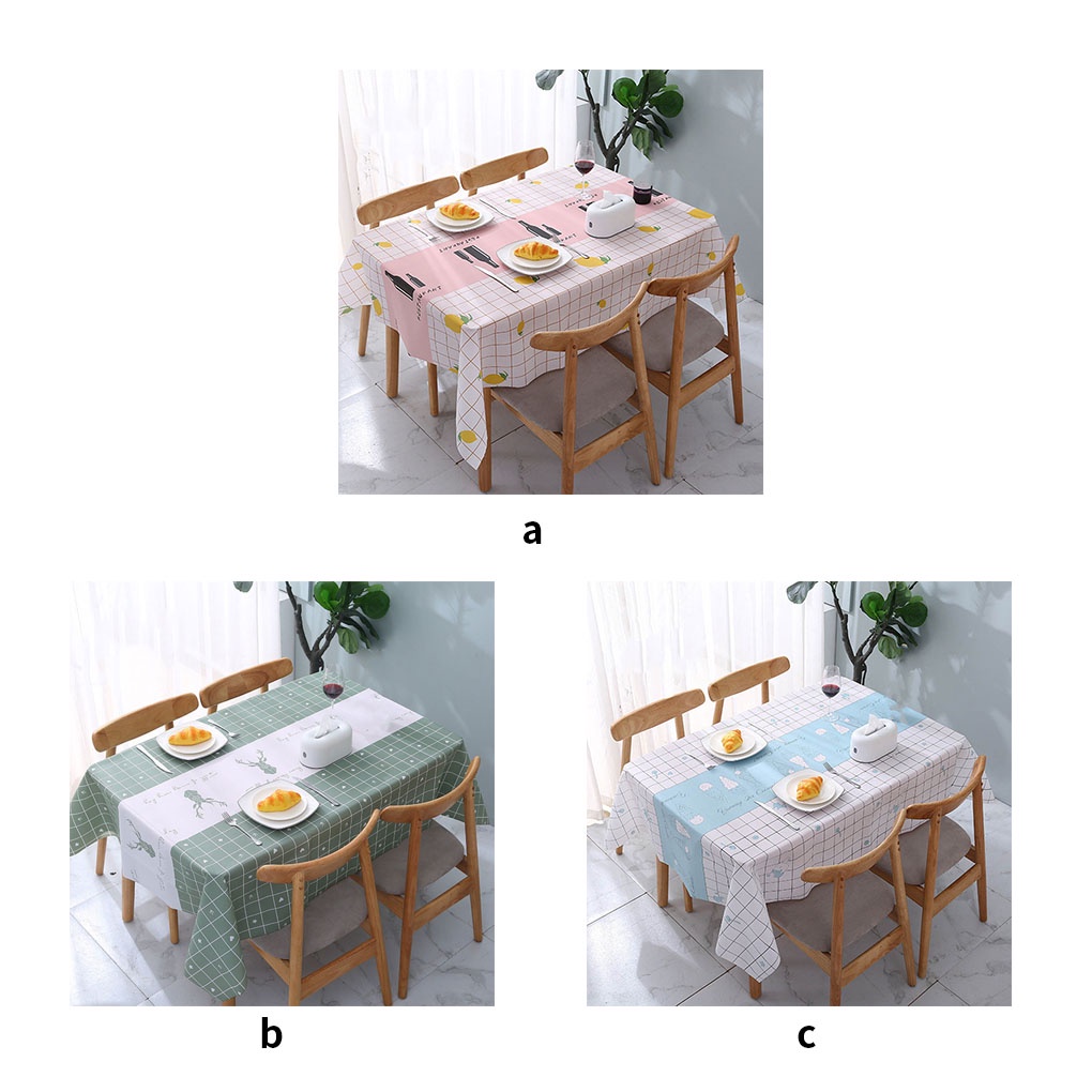 [Choosewho1] Waterproof PVC Coffee Tablecloth Spillproof Table Protector Mat Dining Room Table Cover