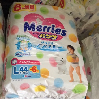 Bỉm quần merries size L44+6