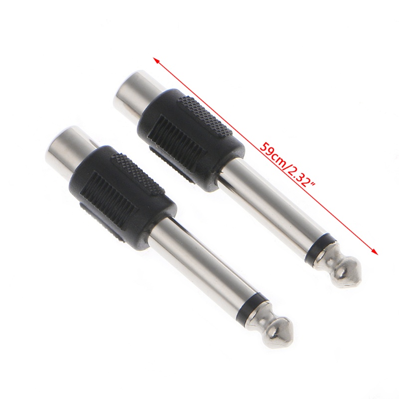 Set 10 Đầu Nối Chuyển Đổi RCA Female Sang 6.35mm 1 / 4 &quot;Male Mono