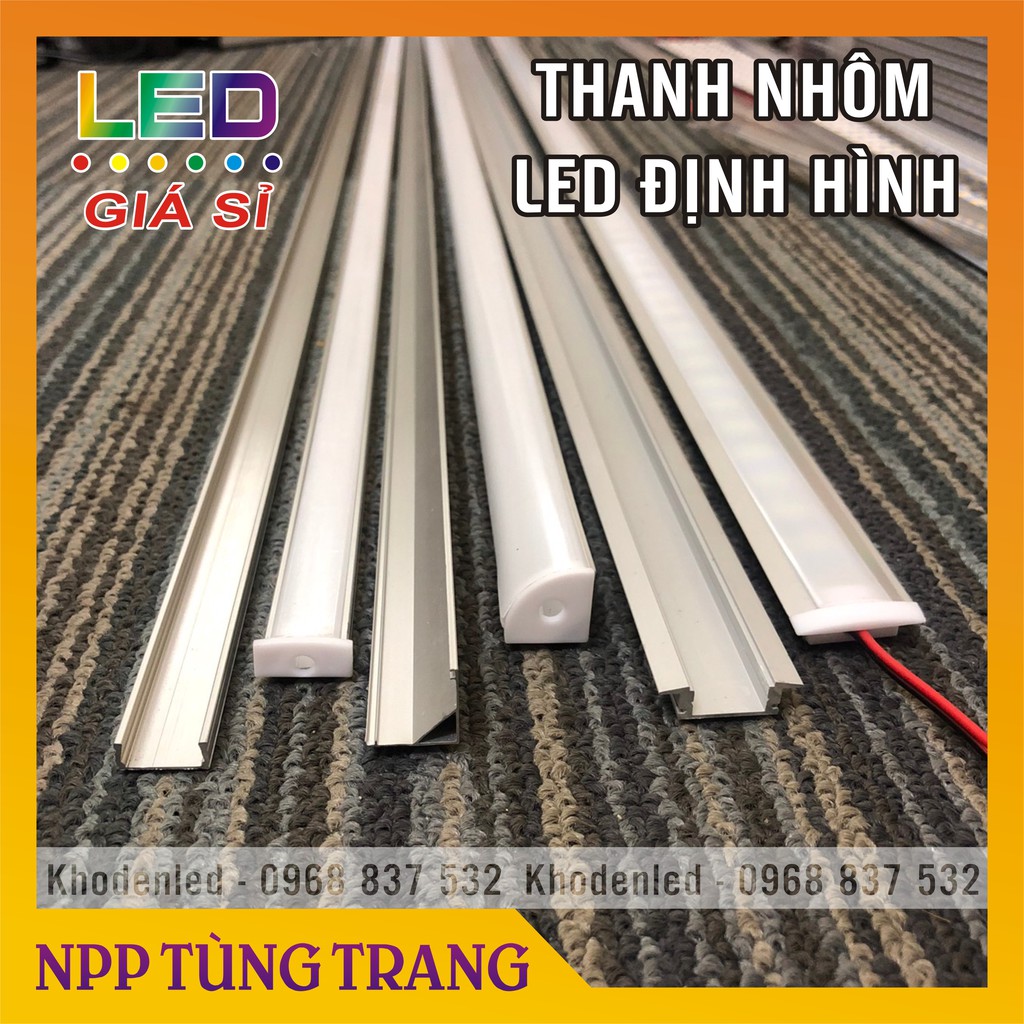 Thanh nhôm led định hình - thanh nhôm dùng cho led dán, led thanh 12v trang trí nội thất