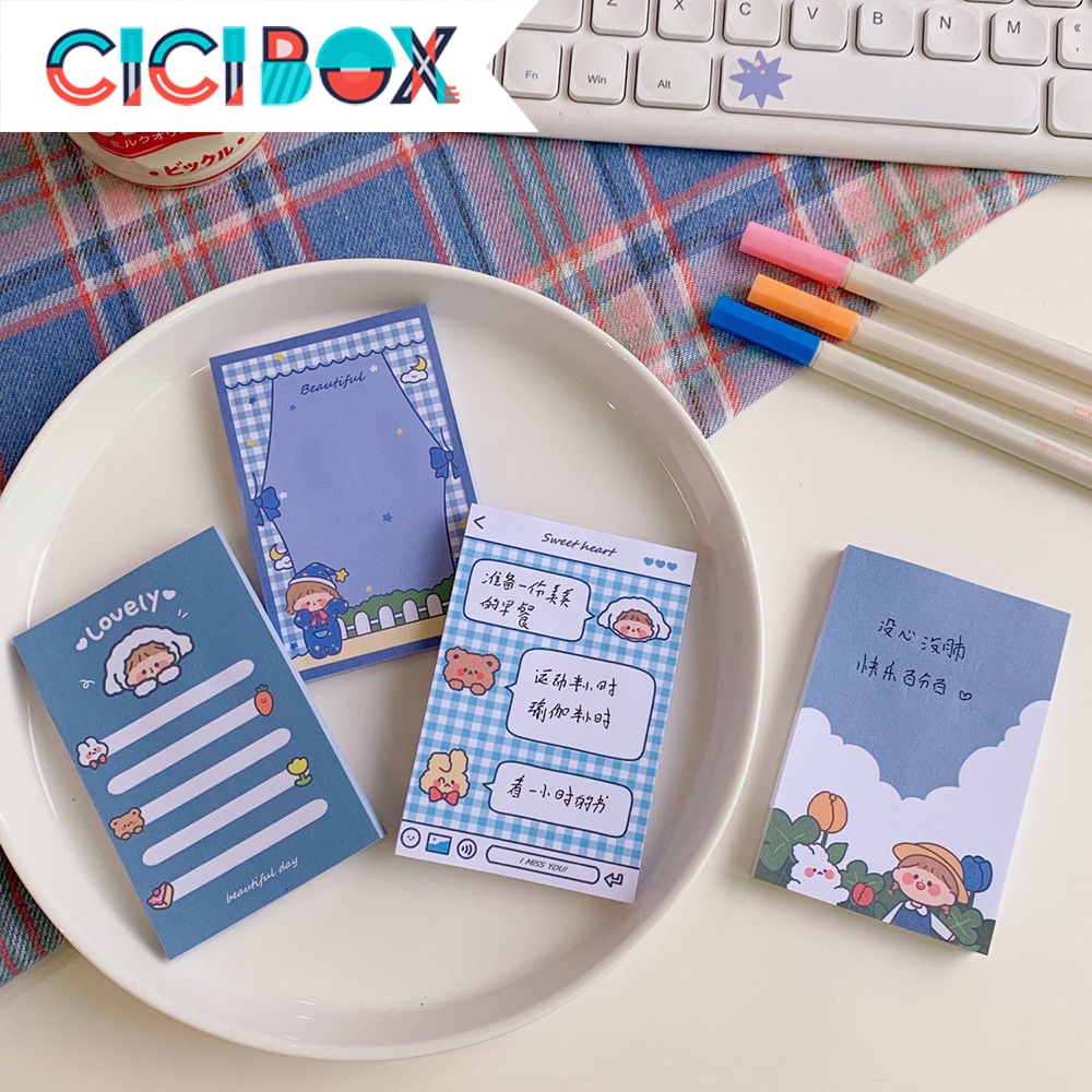 80 tờ giấy nhớ tiện dụng dùng cho văn phòng, học tập, giấy note giấy ghi chú họa tiết dễ thương CICIBOX