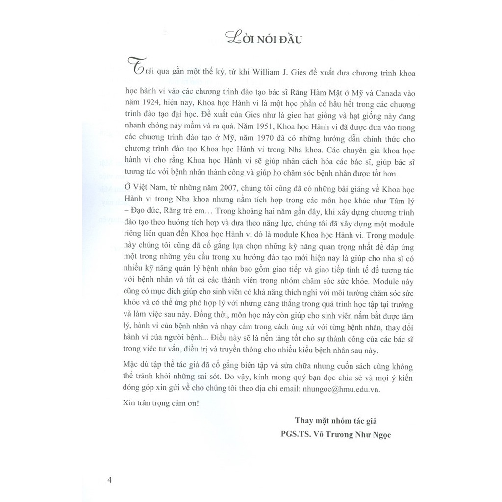 Sách - Khoa Học Hành Vi Trong Răng Hàm Mặt