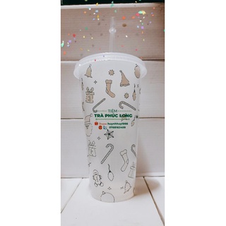 [THANH LÝ] Ly đổi màu Giáng sinh Phúc Long 710ml