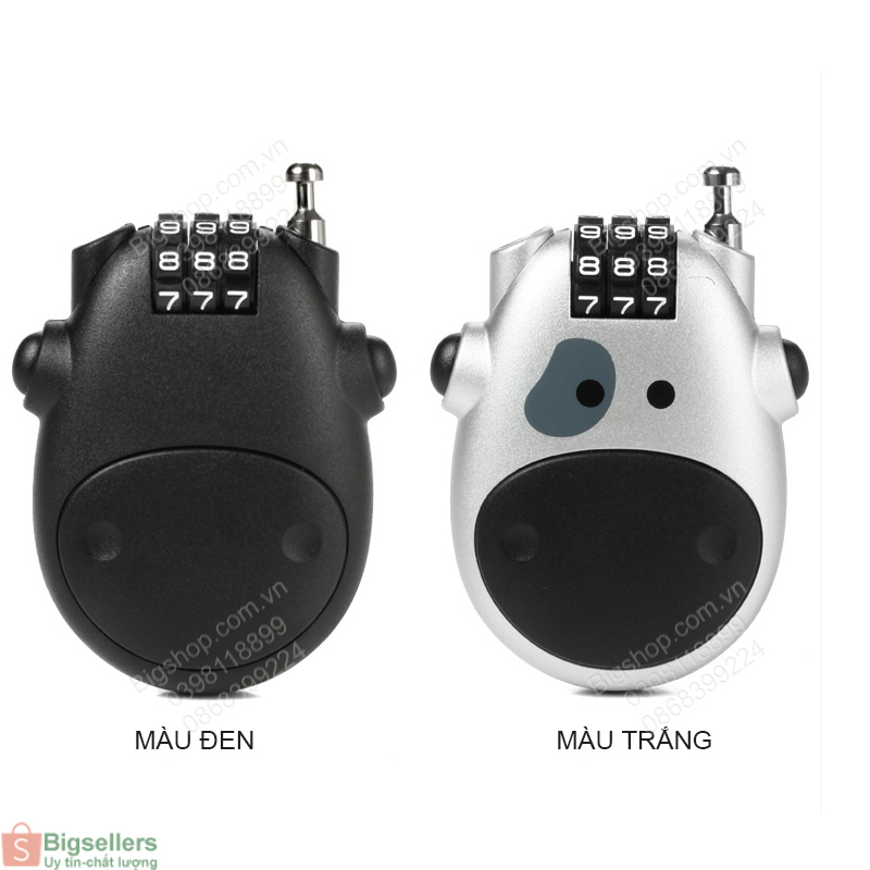 Khóa số dây chống trộm mũ bảo hiểm, ba lô, va li F8106