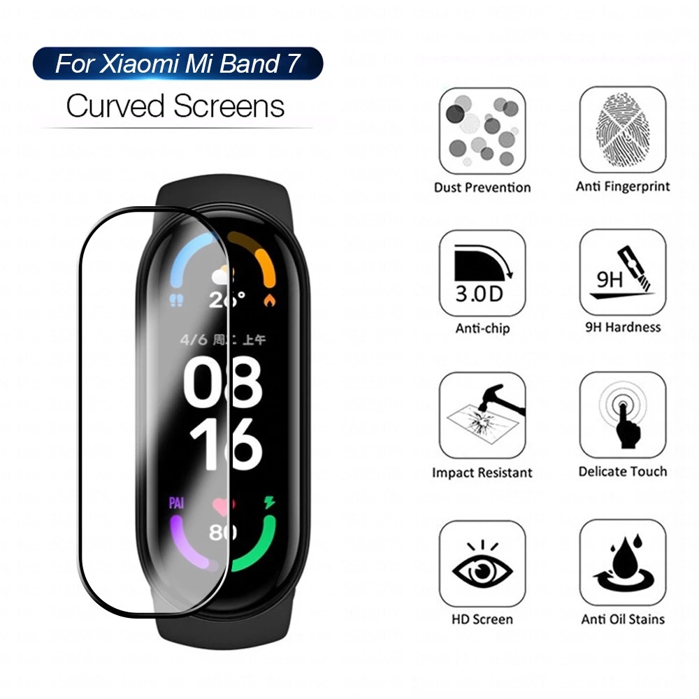 Miếng Dán 3D Bảo Vệ Màn Hình Chống Trầy Cho Đồng Hồ Thông Minh Xiaomi mi band miband 7
