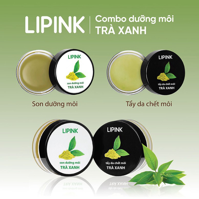 Combo son dưỡng môi LIPINK Trà Xanh - Son dưỡng môi MỀM MỊN - CĂNG HỒNG tự nhiên dưỡng môi căng mịn