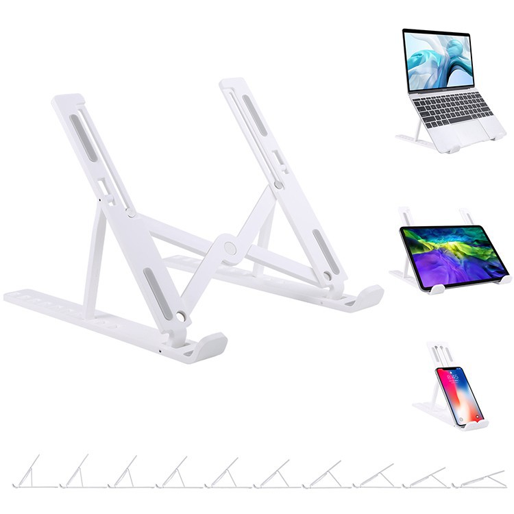 Sẵn hàng-Giá đỡ laptop stand hỗ trợ tản nhiệt có thể gấp gọn chỉnh độ cao để laptop, ipad, macbook, surface-Giá đỡ Nhựa