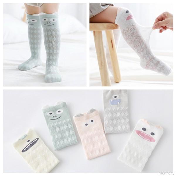 Vớ cotton dài màu sáng phong cách Hàn Quốc giữ ấm cho bé