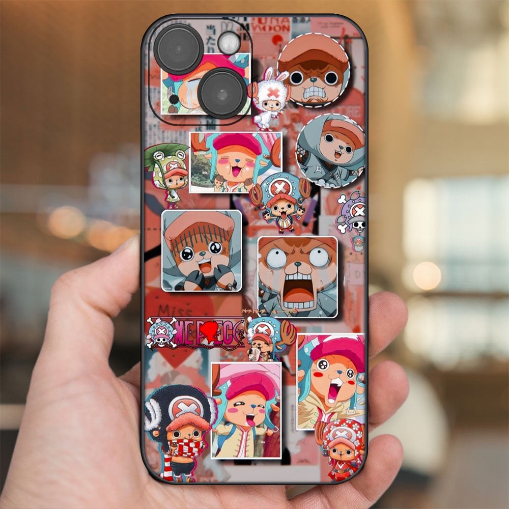 Ốp lưng iPhone 14 dẻo đen cạnh vuông in hình Chopper One Piece Đảo Hải Tặc