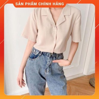 Áo sơ mi nữ tay ngắn với 3 tông màu chủ đạo dễ dàng lựa chọn. Áo sơ mi cổ danton phong cách Hàn Quốc siêu xinh