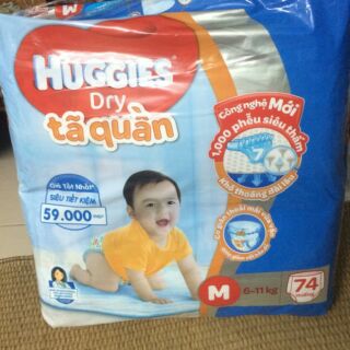 Tã quần huggies m74, l68,xl62