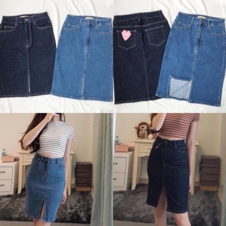 CHÂN VÁY JEAN BÚT CHÌ